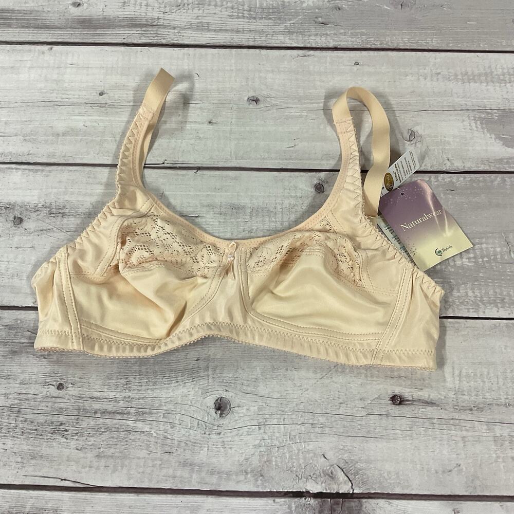 Trulife Naturalwear Mastectomy Bra Womens 36A Nude Beige‎ Wireless 412